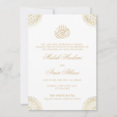 Elegant Goud Mandala Wit Islamitisch Moslim bruilo Kaart (Voorkant)