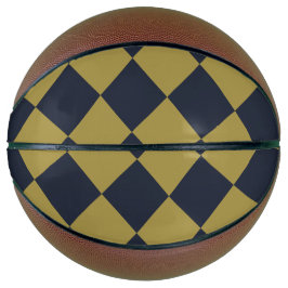 Elegant goud & marine blauw diamant patroon basketbal