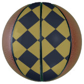 Elegant goud & marine blauw diamant patroon basketbal (Verticaal)