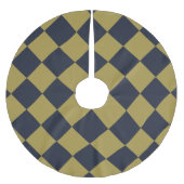 Elegant goud & marine blauw diamant patroon kerstboom rok (Voorkant)