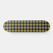 Elegant goud & marine blauw diamant patroon persoonlijk skateboard (Horizontaal)
