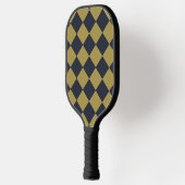 Elegant goud & marine blauw diamant patroon pickleball paddle (Links)