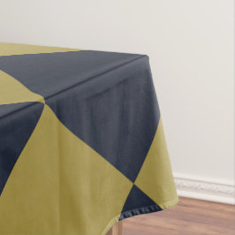 Elegant goud & marine blauw diamant patroon tafelkleed