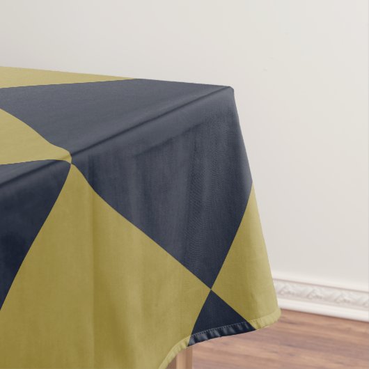 Elegant goud & marine blauw diamant patroon tafelkleed (Voorbeeld)
