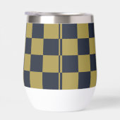 Elegant goud & marine blauw geruit patroon (Rechts)