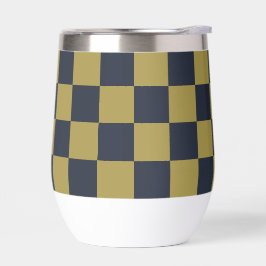 Elegant goud & marine blauw geruit patroon