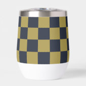 Elegant goud & marine blauw geruit patroon (Voorkant)