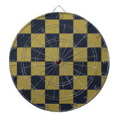 Elegant goud & marine blauw geruit patroon dartbord (Voorkant)