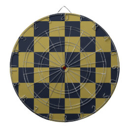 Elegant goud & marine blauw geruit patroon dartbord