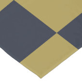 Elegant goud & marine blauw geruit patroon korte tafelloper (Hoek)