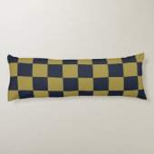 Elegant goud & marine blauw geruit patroon lichaamskussen (Achterkant)