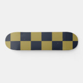Elegant goud & marine blauw geruit patroon persoonlijk skateboard (Horizontaal)