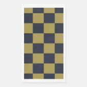 Elegant goud & marine blauw geruit patroon servet (Voorkant)