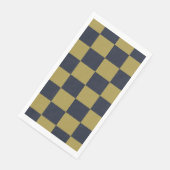 Elegant goud & marine blauw geruit patroon servet (Hoek)