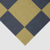 Elegant goud & marine blauw geruit patroon tissuepapier (Detail)