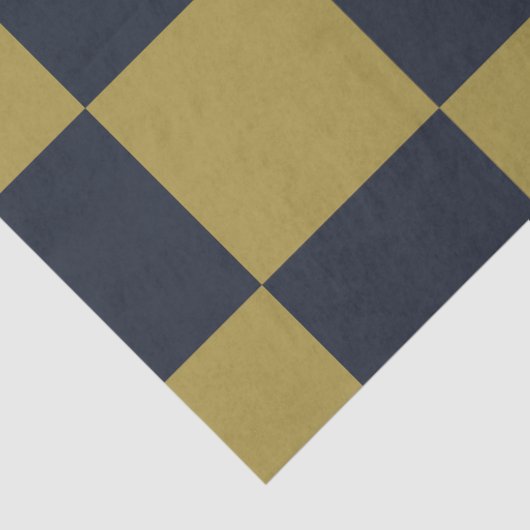 Elegant goud & marine blauw geruit patroon tissuepapier (Detail)