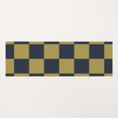 Elegant goud & marine blauw geruit patroon yogamat (Achterkant (horizontaal))