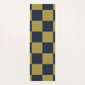 Elegant goud & marine blauw geruit patroon yogamat (Achterkant)