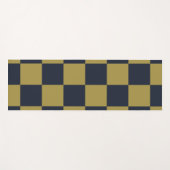 Elegant goud & marine blauw geruit patroon yogamat (Voorkant (horizontaal))