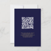 Elegant Goud Marine Blauw Islamitische QR Code RSV Kaart (Achterkant)