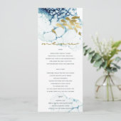 ELEGANT GOUD MARINE ONDERWATER ZEEVIS HUWELIJK MENU (Staand voorkant)