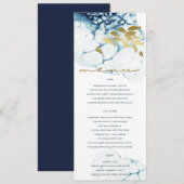 ELEGANT GOUD MARINE ONDERWATER ZEEVIS HUWELIJK MENU (Voorkant / Achterkant)