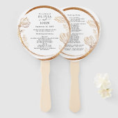 Elegant Goud Marmer Bloemen Groen Hand Fan Handwaaier (Voorkant en achterkant)