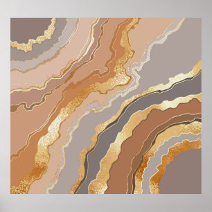 Elegant goud marmer: gestileerde achtergrond. poster