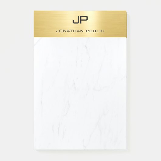 Elegant Goud Marmer Moderne Minimalistische Sjablo Post-it® Notes (Voorkant)