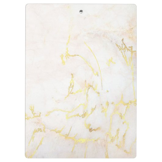 Elegant Goud Marmer Moderne Professionele Sjabloon Klembord (Achterkant)
