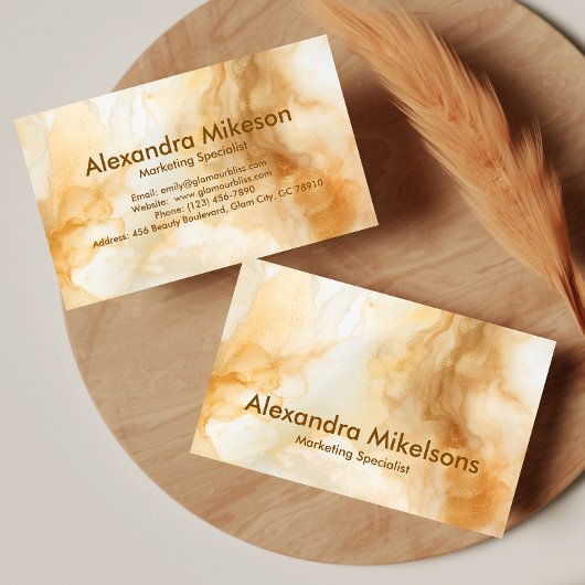 Elegant Goud Marmer Professioneel Visitekaartje