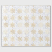 Elegant Goud & Marmeren Sneeuwvlok Kerstpatroon Cadeaupapier (Vlak)