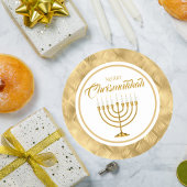 Elegant Goud Menorah Joods Merry Chrismukkah Ronde Sticker