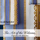 Elegant goud met blauwe en witte streep bad handdoek