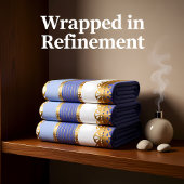 Elegant goud met blauwe en witte streep bad handdoek