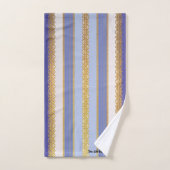 Elegant goud met blauwe en witte streep bad handdoek (Handdoek)