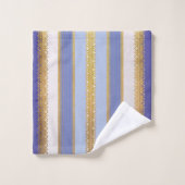Elegant goud met blauwe en witte streep bad handdoek (Wasdoekje)