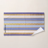 Elegant goud met blauwe en witte streep bad handdoek (Handdoek)