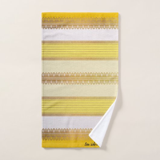 Elegant goud met gele en witte streep bad handdoek (Handdoek)