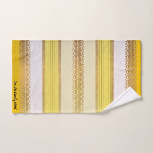 Elegant goud met gele en witte streep bad handdoek (Handdoek)