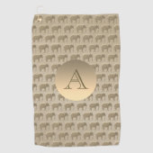 Elegant goud met monogram golfhanddoek (Voorkant)