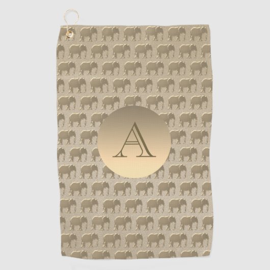 Elegant goud met monogram golfhanddoek (Voorkant)