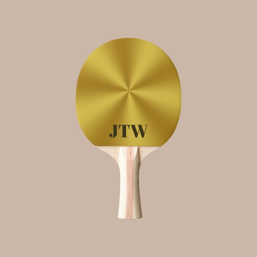 Elegant Goud met Monogram Sjabloon Tafeltennisbatje
