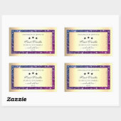 Elegant Goud met Paarse Glitter Productlabels Rechthoekige Sticker (Vel)