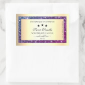 Elegant Goud met Paarse Glitter Productlabels Rechthoekige Sticker (Tas)