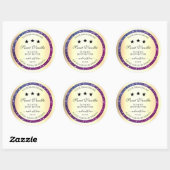 Elegant Goud met Paarse Glitter Productlabels Ronde Sticker (Vel)