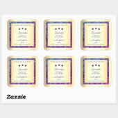 Elegant Goud met Paarse Glitter Productlabels Vierkante Sticker (Vel)