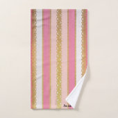 Elegant goud met roze en witte streep bad handdoek (Handdoek)