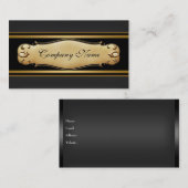 Elegant goud metaal zwart bedrijf visitekaartje (Voorkant / Achterkant)