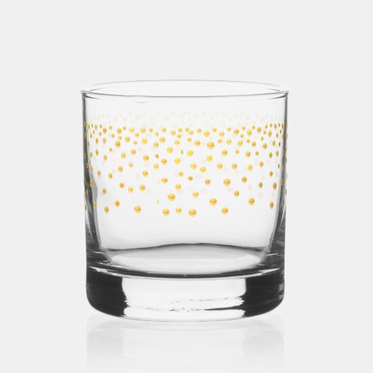 Elegant Goud Metallic Look Confetti Drinkware Set Whisky Glas (Rechts)